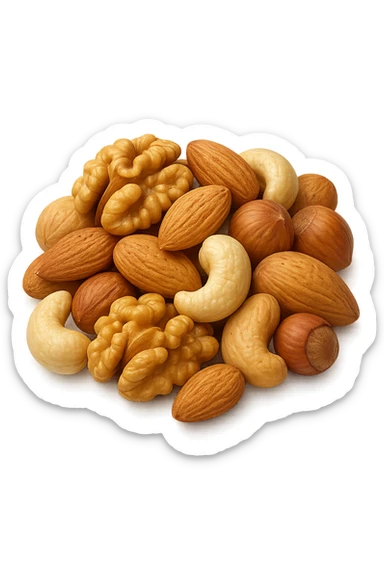 montagna di noci sbucciate, iperrealistici 4k sticker