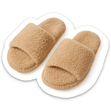 cozy slippers, classic fuzzy style sticker