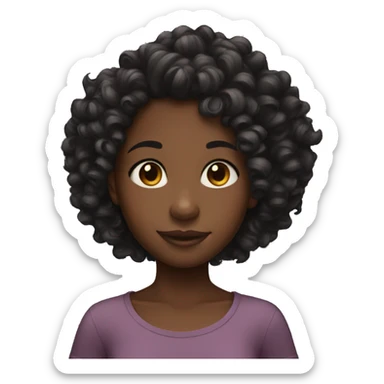 Cute black girl with curl sticker