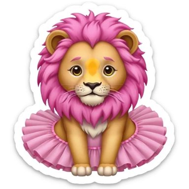 lion with a tutu sticker