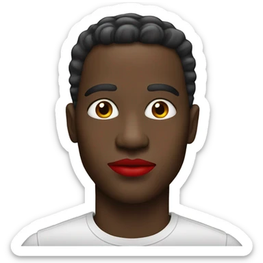 Black man with big red lipstick lips sticker