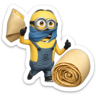 Minion doing a burrito drop same as mic drop sticker