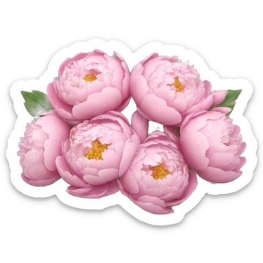 Multiple Pink peony bouquet with white ribbon  sticker