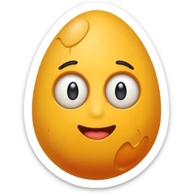Dos huevos mezclados con el emoji de llorar sticker