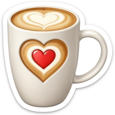 Coffee mug with latte sticker
