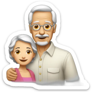 Abuelo con nieta sticker