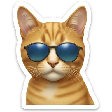 Cat with sunglasses sticker