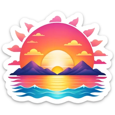sunset  sticker