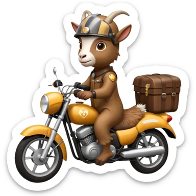 Goat on motorbike sticker