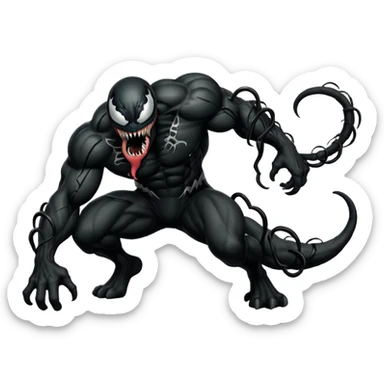 Venom character crawling, no chest logo sticker