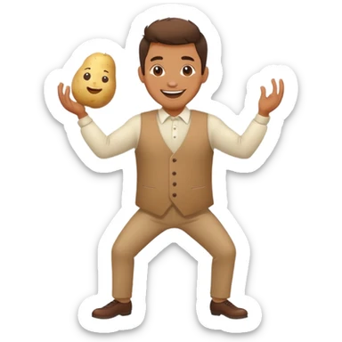 Man dancing with a potata sticker