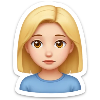 shy girl looking down emoji style sticker