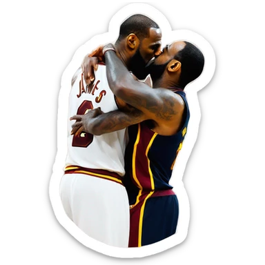LeBron James kiss jordan sticker