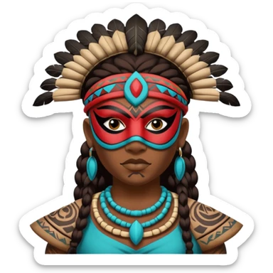 maya masked tradational mayan warrior sticker