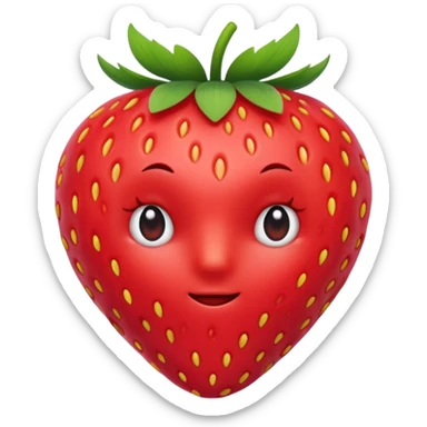 Fresita rosta que la fresa no tenga cara quiero que sea linda y cute  sticker