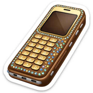 Brown bedazzled flip phone sticker