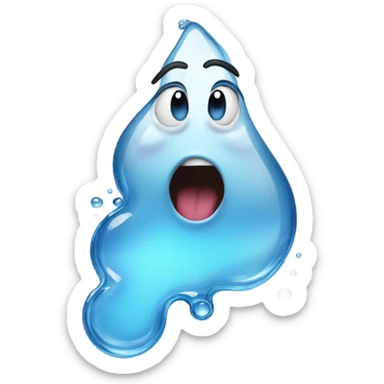 Water drop scream sticker