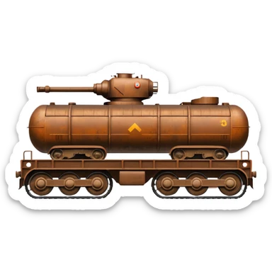 ordinary cargo train transporting military equipment such as tanks and trucks, variant 3 sticker