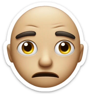 One eye halfway closed in a irritating way sticker