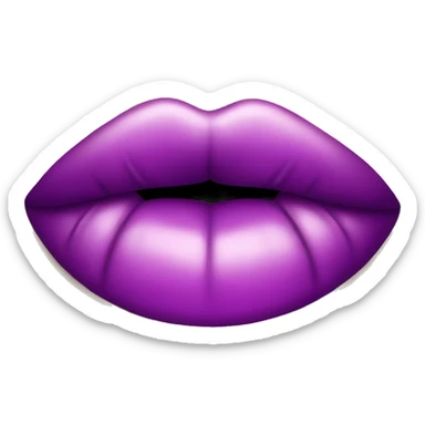 Purple kissy lips sticker