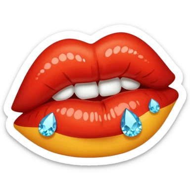 Rhinestone kiss mark sticker