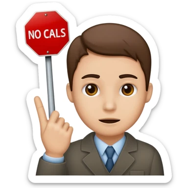 Person walking with sign that says no calls on strike sticker