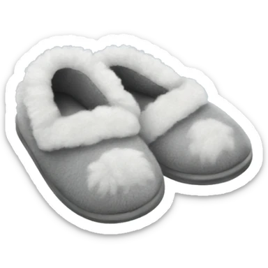 Fluffy gray slippers sticker
