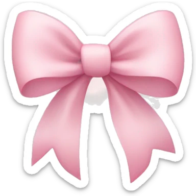 Pale pink heart with pastel pink ribbon bow sticker