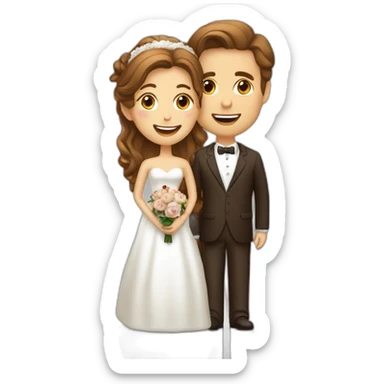 couple mariage homme blanc femme marron  sticker