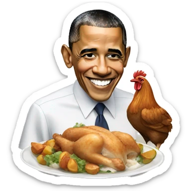 Barack Obama Barack Obama qui mange du poulet  sticker