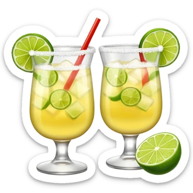 margaritas. one normal and one spicy  sticker