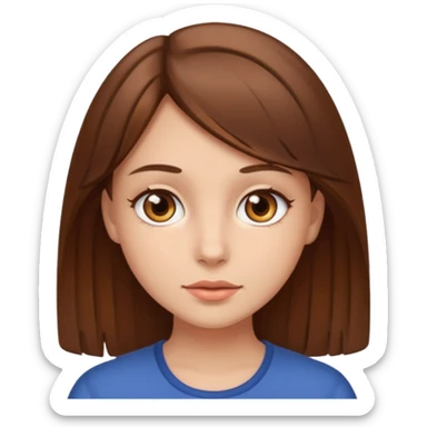 Brown haired girl with brown eyes  sticker