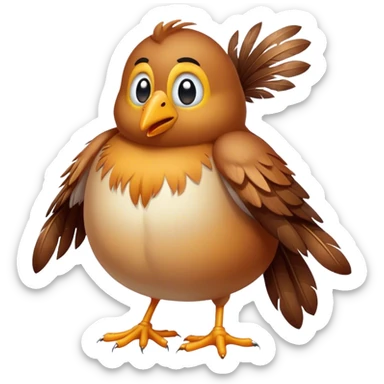 A peeing bird sticker