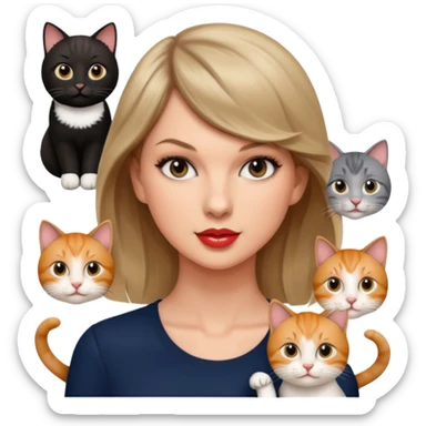 Taylor swift with cats sticker