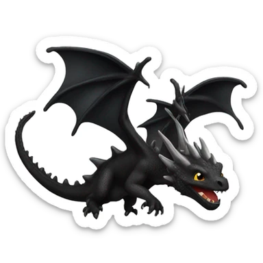 black dragons flying out of book sticker