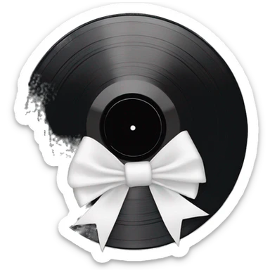 vinyl record with white bow sticker