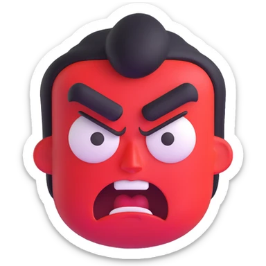 angry mood emotion face sticker