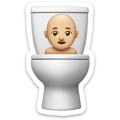 bald skibidi toilet sticker