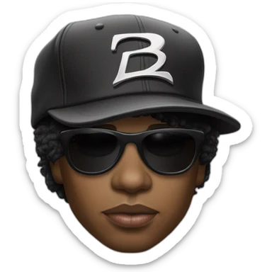 Eazy e with a compton hat sticker
