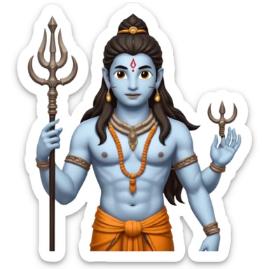 Lord shiva with trishul sticker