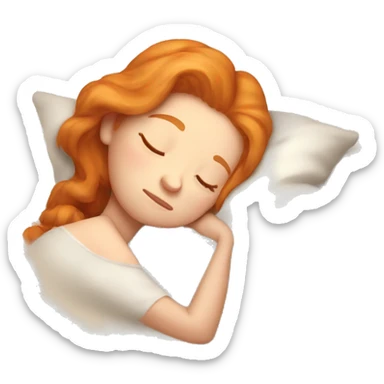 Ginger pretty girl sleepingemoji sticker