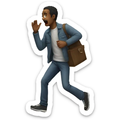 man being kicked out th door sticker