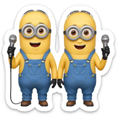 Minions singing, with micro sticker