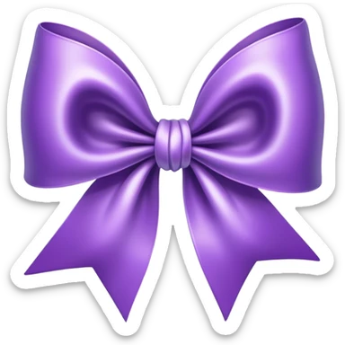 "A large, silky violet bow with elegantly curved loops and flowing tails, softly reflecting light."
 sticker