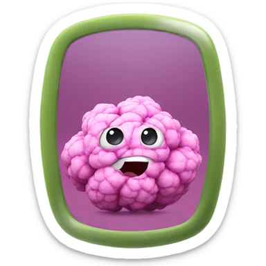 pink cauliflower looking in mirror sticker