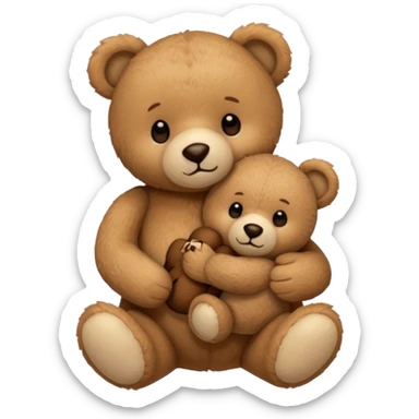 Teddy bear holding a smaller teddy bear  sticker