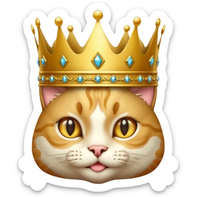 cat with crown sticker