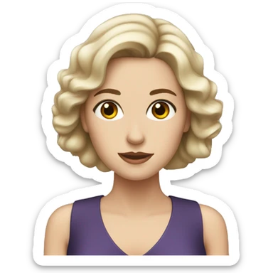 White woman with dark hair, hazel eyes in a dress  sticker