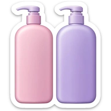 light pink and light lilac shampoo bottles together sticker