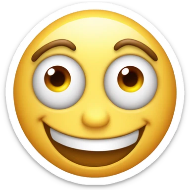 happy emoji with bulging eyes and a smile, with red cheeks sticker